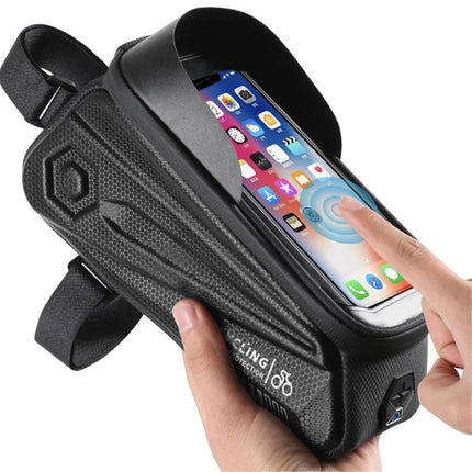 1601 Borsa da bicicletta impermeabile per telefono con schermo tattile 7,0 pollici - Giallo