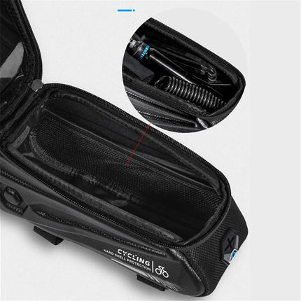 1601 Borsa da bicicletta impermeabile per telefono con schermo tattile 7,0 pollici - Giallo