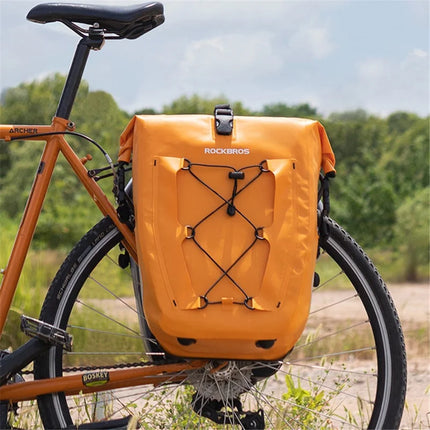 753Borsa impermeabile pieghevole per bici per portapacchi posteriore - Arancione