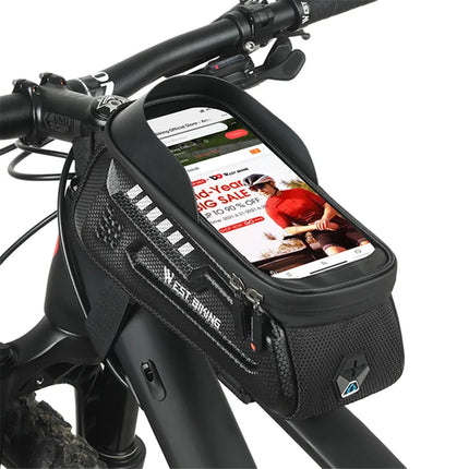 968 Upper tube frame bag for bike, waterproof touch for MTB