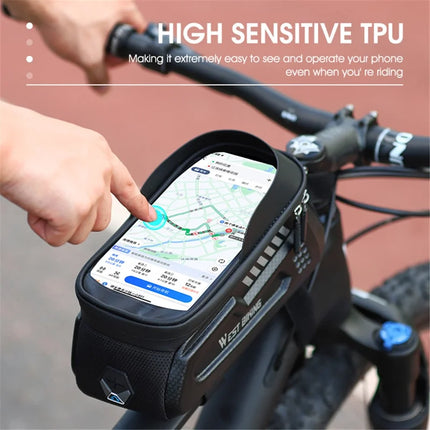 968 Upper tube frame bag for bike, waterproof touch for MTB