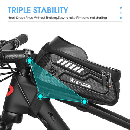 968 Upper tube frame bag for bike, waterproof touch for MTB