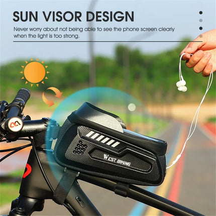 968 Upper tube frame bag for bike, waterproof touch for MTB