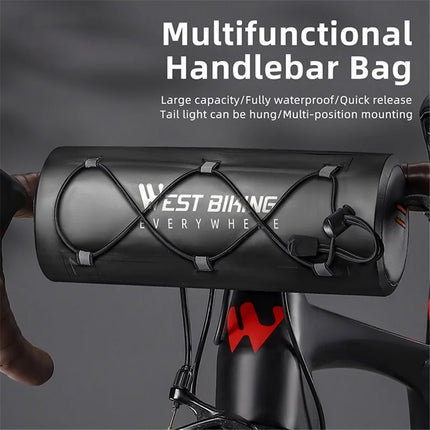 1254Sacoche de guidon de vélo multifonctionnelle de grande capacité 2L étanche