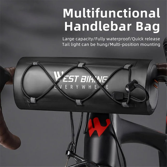 1254Sacoche de guidon de vélo multifonctionnelle de grande capacité 2L étanche