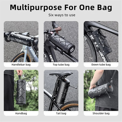 1254Sacoche de guidon de vélo multifonctionnelle de grande capacité 2L étanche