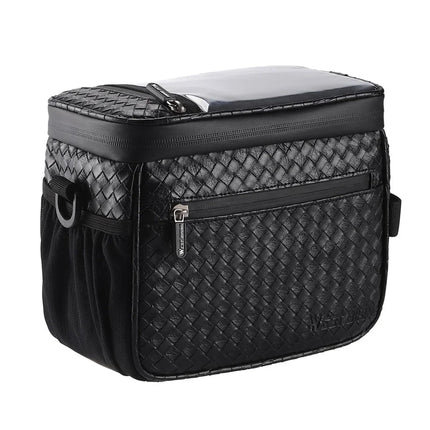 1562 Bolsa de aislamiento para manillar de bicicleta de cuero PU con pantalla táctil