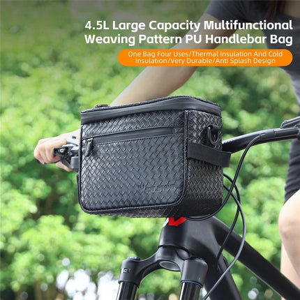 1562 Bolsa de aislamiento para manillar de bicicleta de cuero PU con pantalla táctil