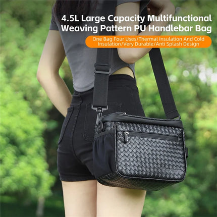 1562 Bolsa de aislamiento para manillar de bicicleta de cuero PU con pantalla táctil