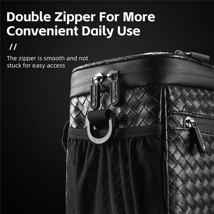 1562 Bolsa de aislamiento para manillar de bicicleta de cuero PU con pantalla táctil