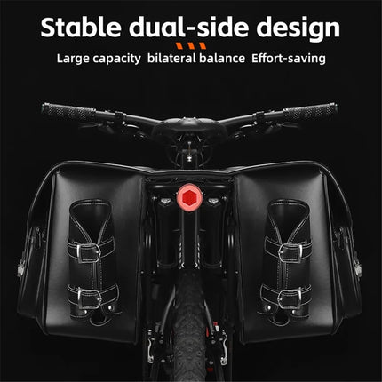 1651 Bolsa de almacenamiento para portaequipajes trasero de bicicleta - Negro