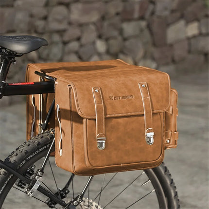 1274Borsa portaoggetti per portapacchi posteriore per bicicletta - Marrone