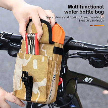404 Bicycle Handlebar Water Bottle Bag 1.2L with Drawstring Closure