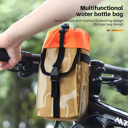 404 Bicycle Handlebar Water Bottle Bag 1.2L with Drawstring Closure