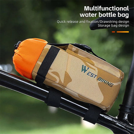 404 Bicycle Handlebar Water Bottle Bag 1.2L with Drawstring Closure