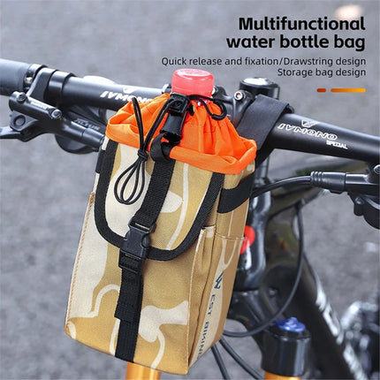 404 Bicycle Handlebar Water Bottle Bag 1.2L with Drawstring Closure