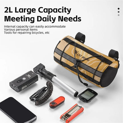 1183Sacoche cylindrique de guidon  en polyester