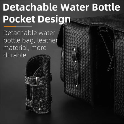 587Sacoche de porte-bagages arrière de vélo en cuir à texture tissée