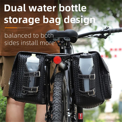 587Sacoche de porte-bagages arrière de vélo en cuir à texture tissée