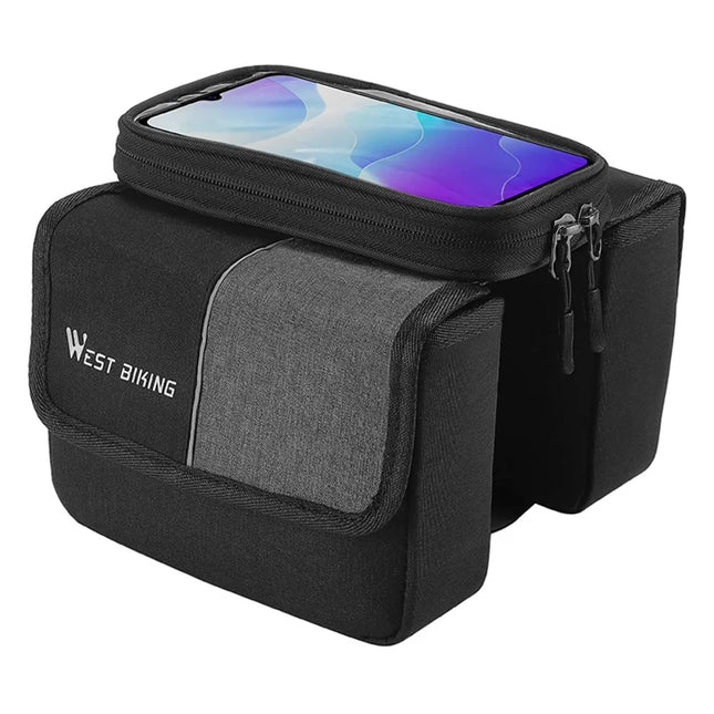 1259Sacoche de tube supérieur de vélo, tissu Oxford