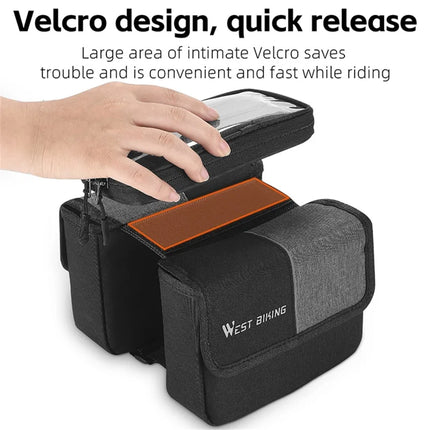 1259 Sacoche de tubo superior de bicicleta, tecido Oxford