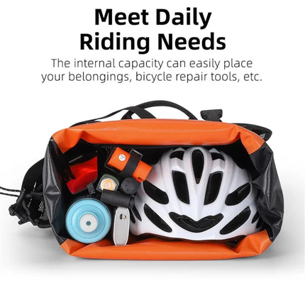 1789Bolsa para portaequipajes trasero de bicicleta en tela impermeable 1000D - Negro