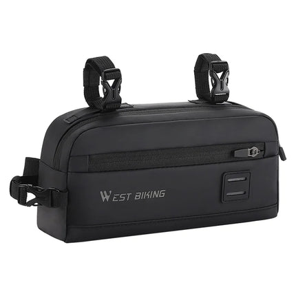 1055Sacoche de guidon de vélo suspendue en tissu Oxford - Noir