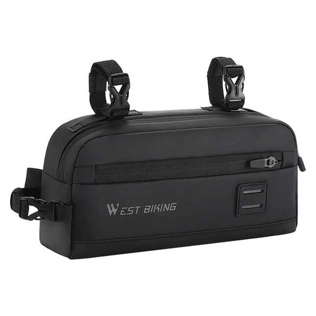 1055Sacoche de guidon de vélo suspendue en tissu Oxford - Noir