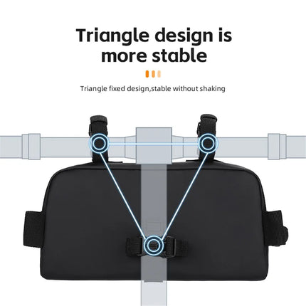 1055Sacoche de guidon de vélo suspendue en tissu Oxford - Noir