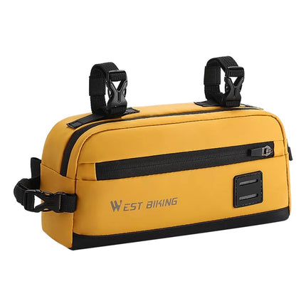 1369Sacoche de guidon de vélo suspendue en tissu Oxford - Jaune