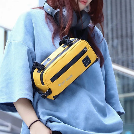 1369Sacoche de guidon de vélo suspendue en tissu Oxford - Jaune