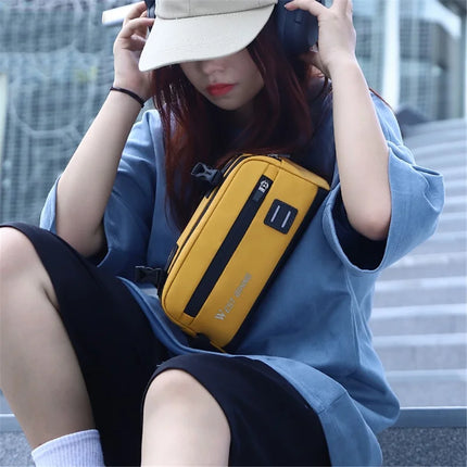 1369Sacoche de guidon de vélo suspendue en tissu Oxford - Jaune