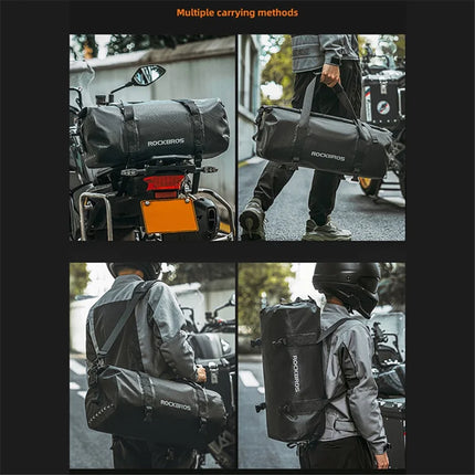 1256Bolsa trasera de moto 50L, bolsa trasera de bicicleta en PVC impermeable