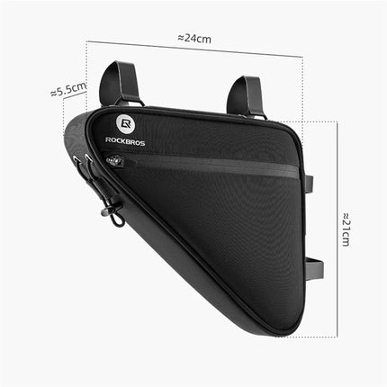 1528 Borsa da Telaio per Bicicletta Triangolare Grande Capacità in Poliestere e PVC