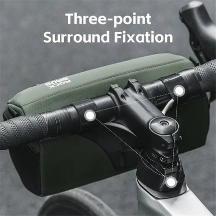 554 Reflective Polyester Hanging Bicycle Handlebar Bag - Dark Green Black