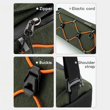 554 Reflective Polyester Hanging Bicycle Handlebar Bag - Dark Green Black