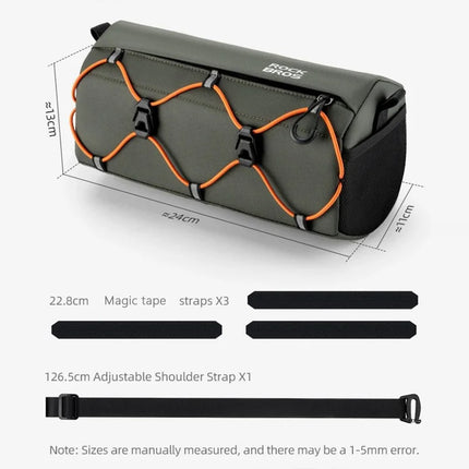 554 Reflective Polyester Hanging Bicycle Handlebar Bag - Dark Green Black