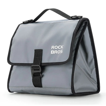 1723Bolsa delantera para bicicleta Brompton con forro de película de aluminio - Gris