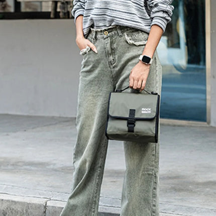 1723Bolsa delantera para bicicleta Brompton con forro de película de aluminio - Gris