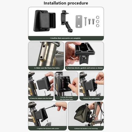 1723Bolsa delantera para bicicleta Brompton con forro de película de aluminio - Gris