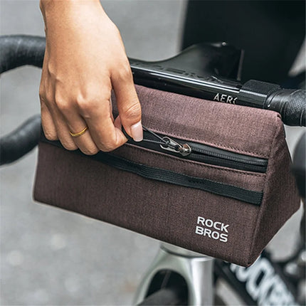 1387Sacoche de guidon de vélo 1,3L, pochette de rangement  - Vert armée