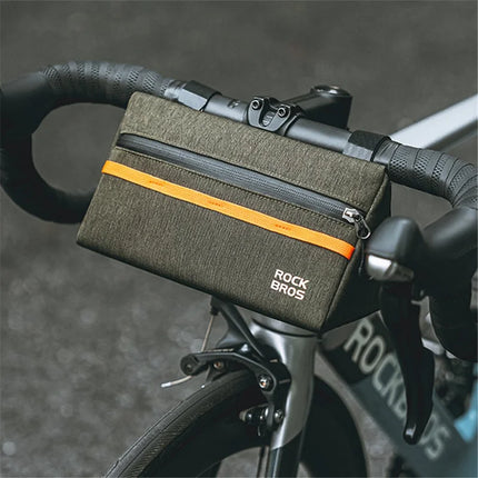 1387Sacoche de guidon de vélo 1,3L, pochette de rangement  - Vert armée