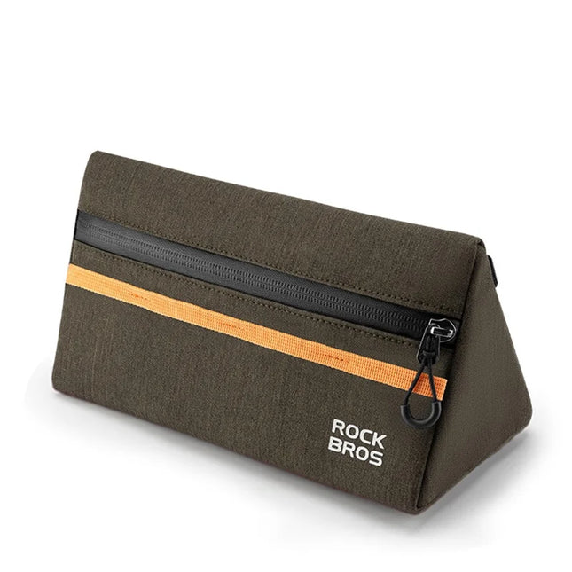 1465Sacoche de guidon de vélo 1,3L, pochette de rangement   - Vert noirâtre