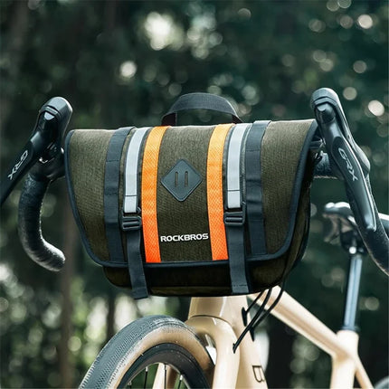 957Borsa anteriore per bicicletta riflettente con capacità estensibile 4L con tracolla