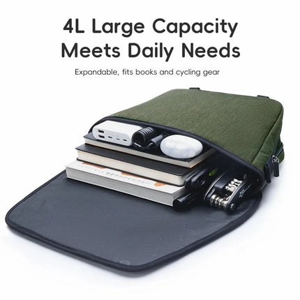 957Borsa anteriore per bicicletta riflettente con capacità estensibile 4L con tracolla