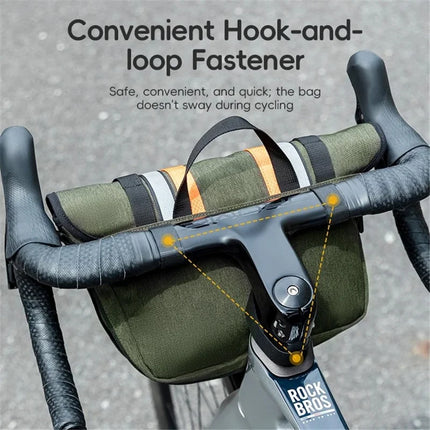 957Borsa anteriore per bicicletta riflettente con capacità estensibile 4L con tracolla