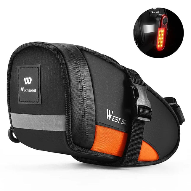 1122Sacoche de selle de vélo étanche 1,2L étanche - Noir + Orange