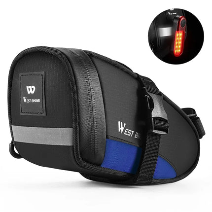 1078 Waterproof Bicycle Saddle Bag 1.2L - Black + Blue