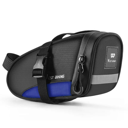 1078 Waterproof Bicycle Saddle Bag 1.2L - Black + Blue