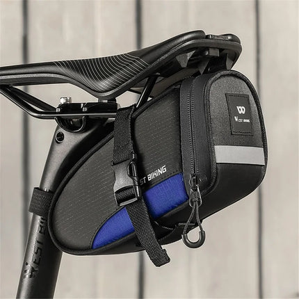 1078 Waterproof Bicycle Saddle Bag 1.2L - Black + Blue
